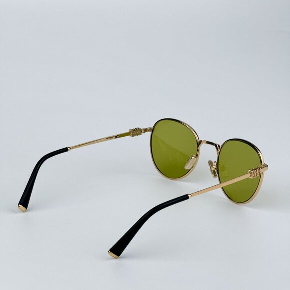 Miu Miu MU55ZS 5AK07O BRAND NEW Sunglasses Gold Olive Green Round Unisex main image 6